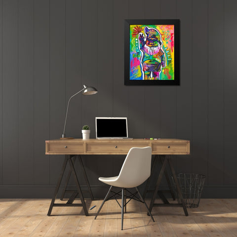 Gnome Black Modern Wood Framed Art Print by Dean Russo Collection