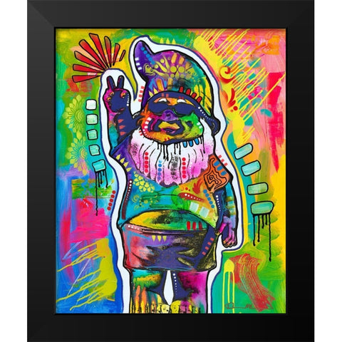 Gnome Black Modern Wood Framed Art Print by Dean Russo Collection