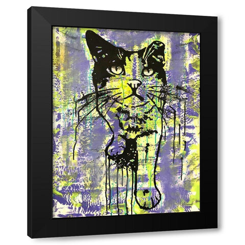 Baby Cat Black Modern Wood Framed Art Print by Dean Russo Collection