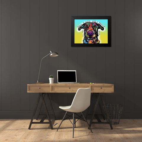 Love and Rescue Black Modern Wood Framed Art Print by Dean Russo Collection