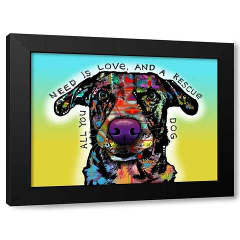 Love and Rescue Black Modern Wood Framed Art Print with Double Matting by Dean Russo Collection