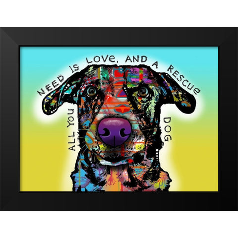 Love and Rescue Black Modern Wood Framed Art Print by Dean Russo Collection