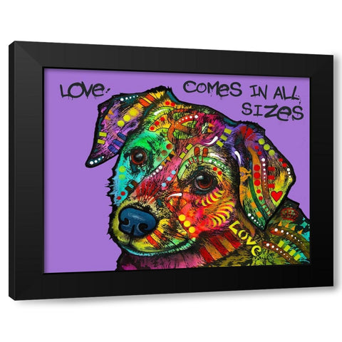 Love In All Sizes Black Modern Wood Framed Art Print with Double Matting by Dean Russo Collection