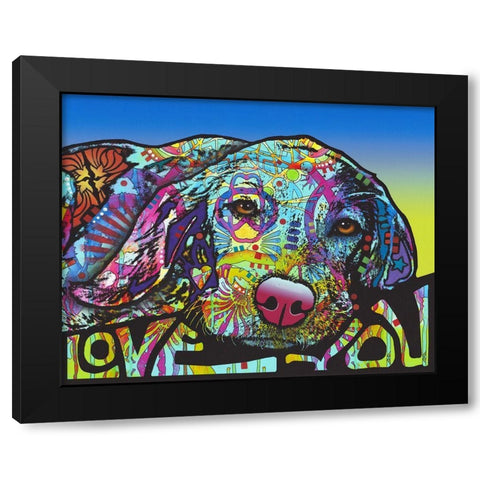 Love You Hound Black Modern Wood Framed Art Print with Double Matting by Dean Russo Collection