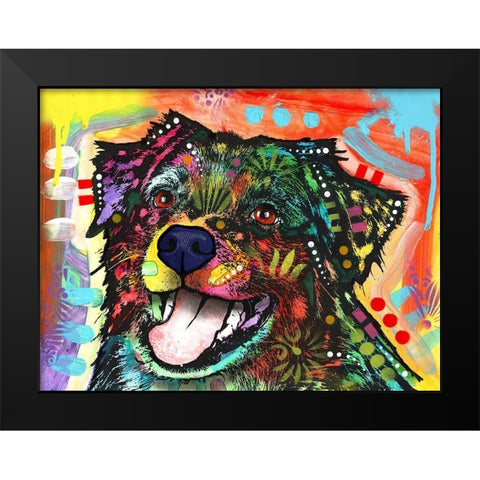 Speak Black Modern Wood Framed Art Print by Dean Russo Collection