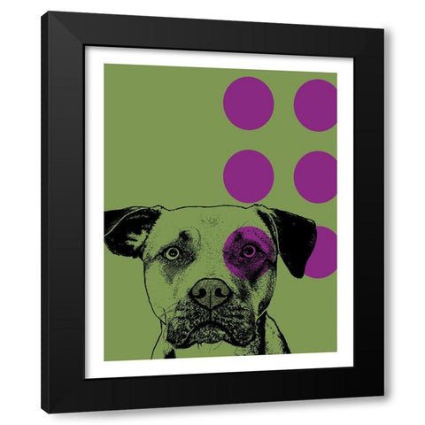 Spot Green Black Modern Wood Framed Art Print by Dean Russo Collection