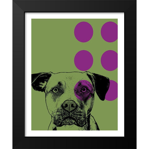 Spot Green Black Modern Wood Framed Art Print by Dean Russo Collection
