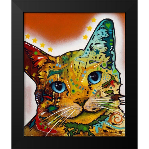 Tilt Cat Earth Tone Black Modern Wood Framed Art Print by Dean Russo Collection