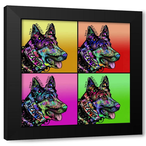 Who Rescued Who 4X Black Modern Wood Framed Art Print with Double Matting by Dean Russo Collection
