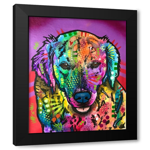 Luvin Retriever Black Modern Wood Framed Art Print by Dean Russo Collection