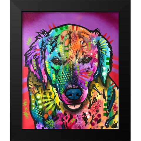 Luvin Retriever Black Modern Wood Framed Art Print by Dean Russo Collection