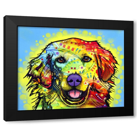 Golden Retriever Black Modern Wood Framed Art Print with Double Matting by Dean Russo Collection