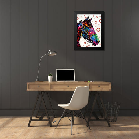 Horse Black Modern Wood Framed Art Print by Dean Russo Collection