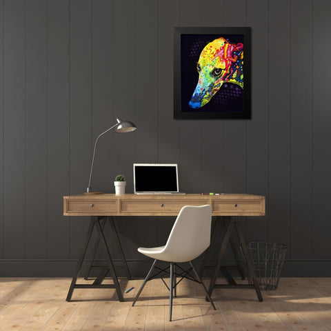 Greyhound Black Modern Wood Framed Art Print by Dean Russo Collection