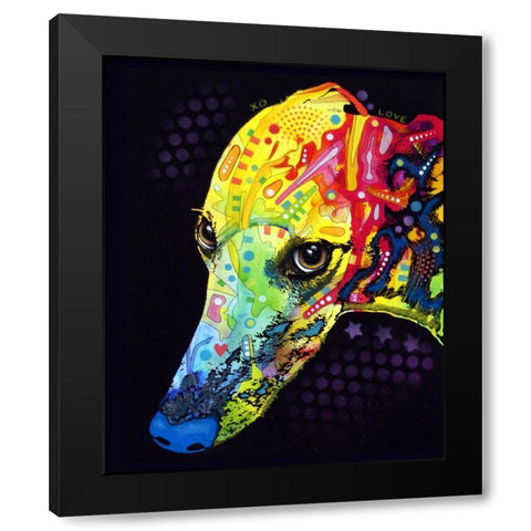 Greyhound Black Modern Wood Framed Art Print with Double Matting by Dean Russo Collection