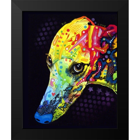 Greyhound Black Modern Wood Framed Art Print by Dean Russo Collection