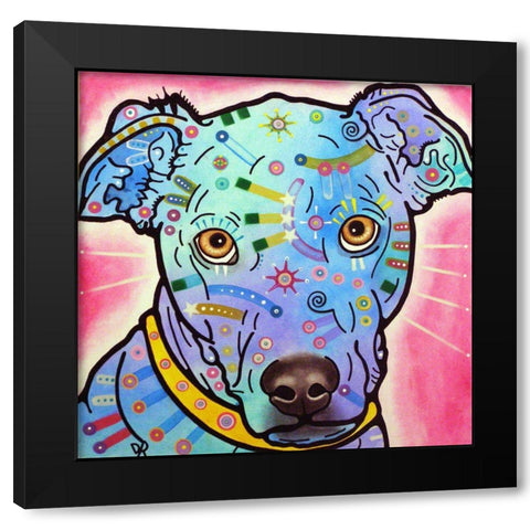 Leer Black Modern Wood Framed Art Print with Double Matting by Dean Russo Collection