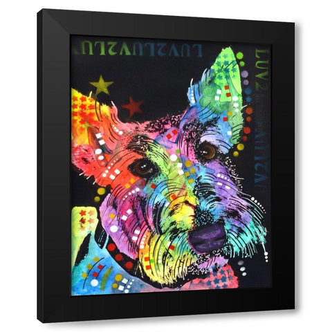 Scottish Terrier Black Modern Wood Framed Art Print by Dean Russo Collection