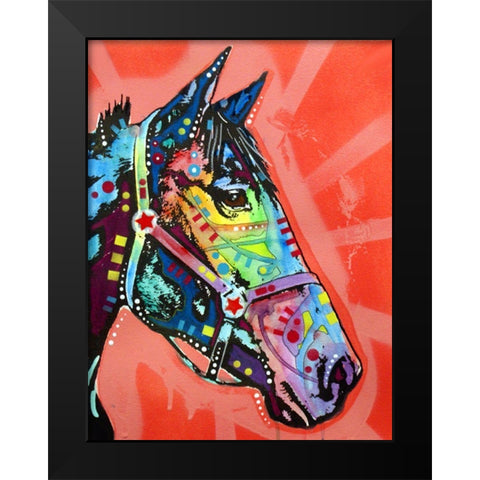 WC Horse 3 Black Modern Wood Framed Art Print by Dean Russo Collection