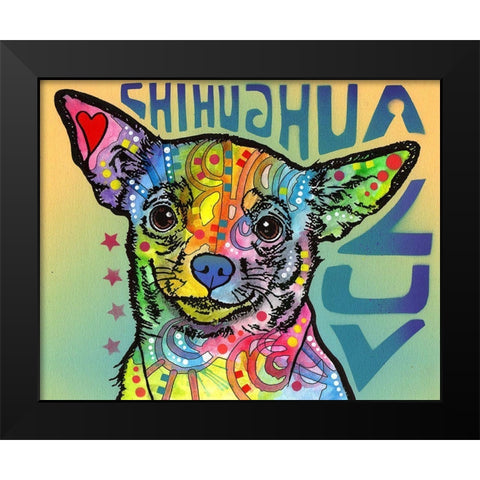 Chihuahua Luv Black Modern Wood Framed Art Print by Dean Russo Collection