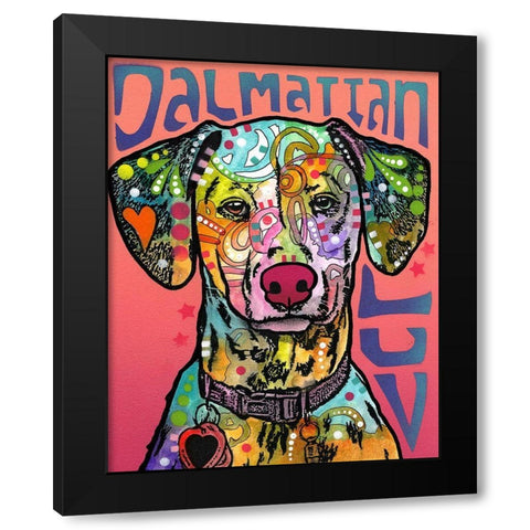 Dalmatian Luv Black Modern Wood Framed Art Print with Double Matting by Dean Russo Collection