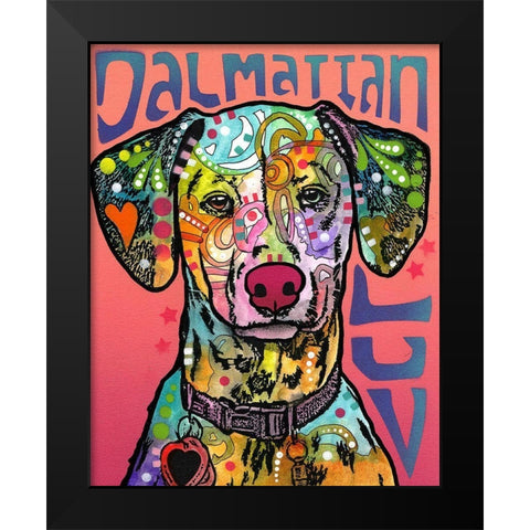 Dalmatian Luv Black Modern Wood Framed Art Print by Dean Russo Collection
