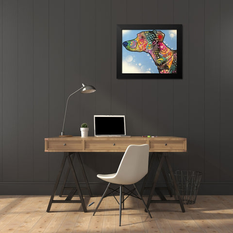 Enzo Black Modern Wood Framed Art Print by Dean Russo Collection