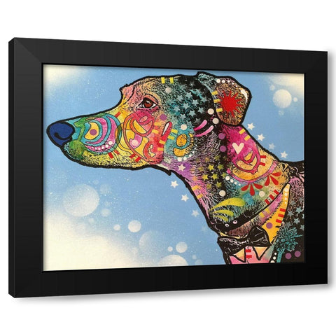 Enzo Black Modern Wood Framed Art Print with Double Matting by Dean Russo Collection