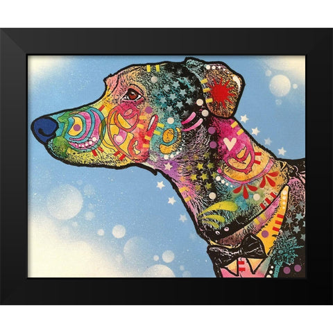 Enzo Black Modern Wood Framed Art Print by Dean Russo Collection