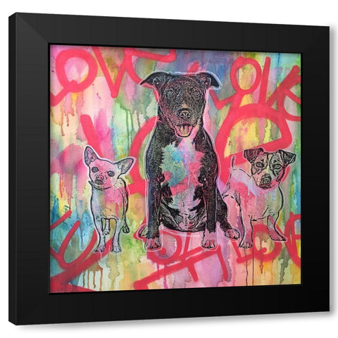 Tres Amigos Black Modern Wood Framed Art Print by Dean Russo Collection