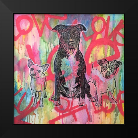 Tres Amigos Black Modern Wood Framed Art Print by Dean Russo Collection