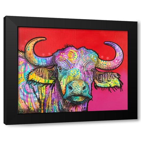 Wildebeest Black Modern Wood Framed Art Print with Double Matting by Dean Russo Collection