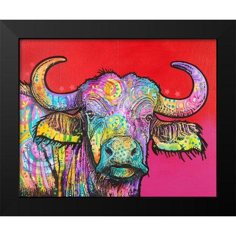 Wildebeest Black Modern Wood Framed Art Print by Dean Russo Collection