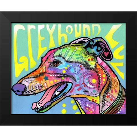Greyhound Luv Black Modern Wood Framed Art Print by Dean Russo Collection