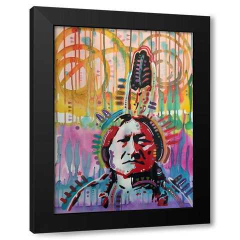 Sitting Bull purple Black Modern Wood Framed Art Print with Double Matting by Dean Russo Collection