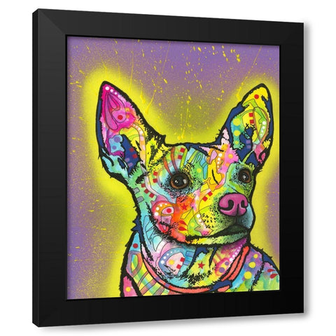 Listening Black Modern Wood Framed Art Print by Dean Russo Collection
