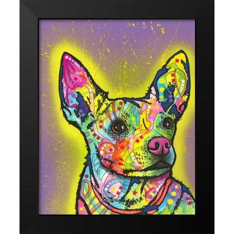 Listening Black Modern Wood Framed Art Print by Dean Russo Collection