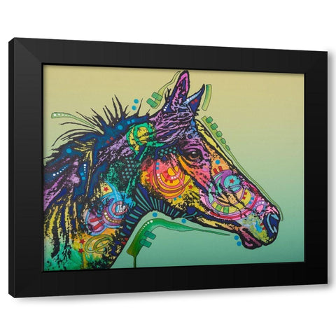 Basha Custom-3 Black Modern Wood Framed Art Print with Double Matting by Dean Russo Collection