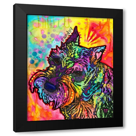 Freddy the Schnauzer Black Modern Wood Framed Art Print by Dean Russo Collection