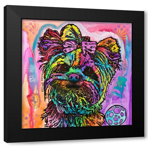 Chloe Bear Black Modern Wood Framed Art Print by Dean Russo Collection