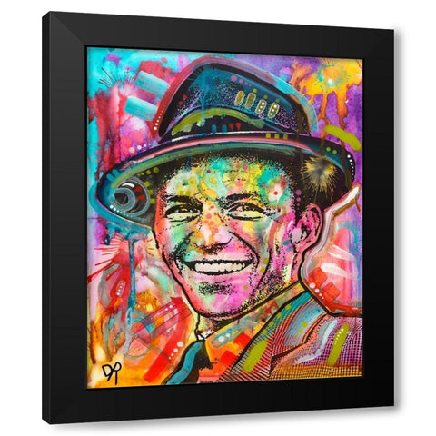 Frank Sinatra I Black Modern Wood Framed Art Print with Double Matting by Dean Russo Collection