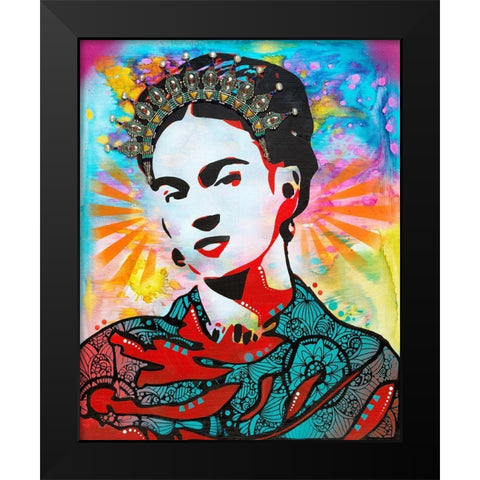Kahlo Black Modern Wood Framed Art Print by Dean Russo Collection