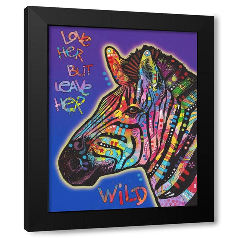Leave Her Wild Black Modern Wood Framed Art Print with Double Matting by Dean Russo Collection