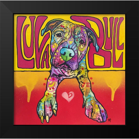 Luva Bull Black Modern Wood Framed Art Print by Dean Russo Collection