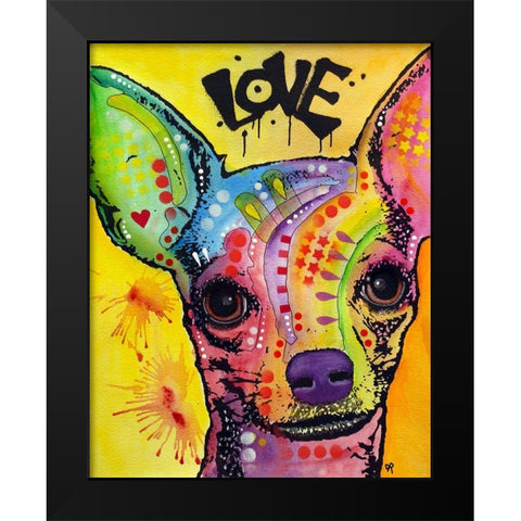 Chihuahua Drip Love Black Modern Wood Framed Art Print by Dean Russo Collection