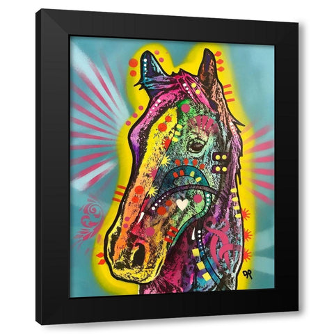 Gift Horse Black Modern Wood Framed Art Print with Double Matting by Dean Russo Collection