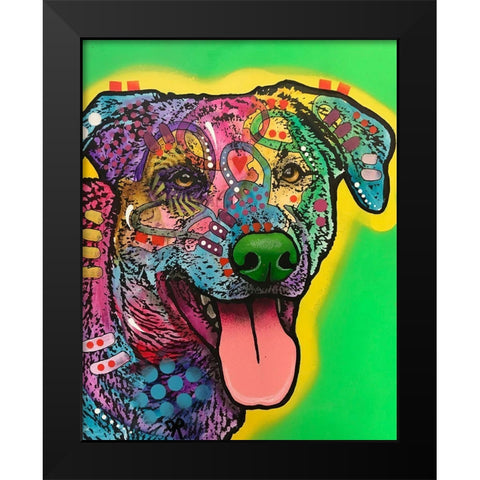 HawkEye Black Modern Wood Framed Art Print by Dean Russo Collection