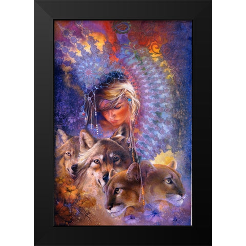 Iris Black Modern Wood Framed Art Print by Lund, Denton