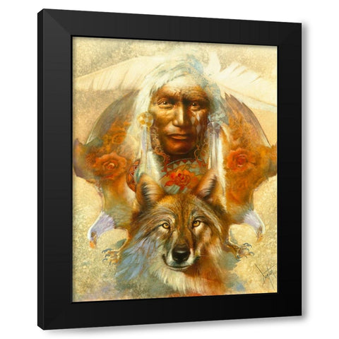 Spirit Guardians Black Modern Wood Framed Art Print by Lund, Denton