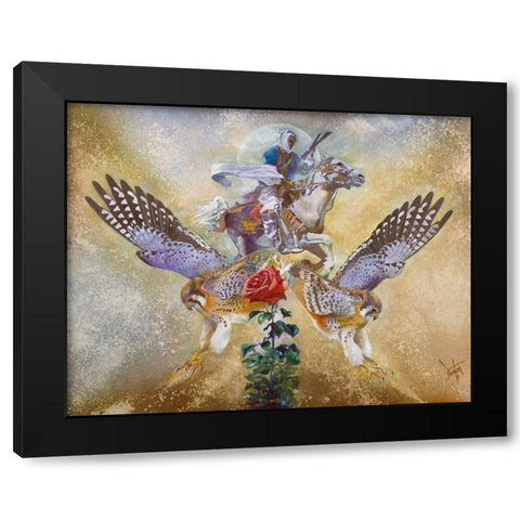 Desert Rose Black Modern Wood Framed Art Print by Lund, Denton